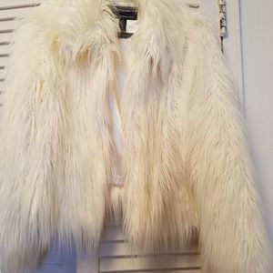 Faux fur coat, INC. , size S-M white